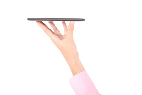 Mann hält Tablet-PC in der Hand — Stockfoto