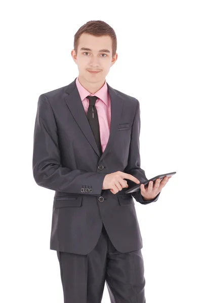 Boy in a black suit — Stock Photo, Image