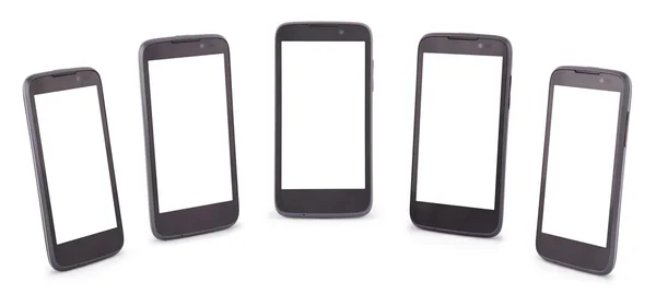 Fünf Smartphones (zehn Clipping-Pfade)) — Stockfoto