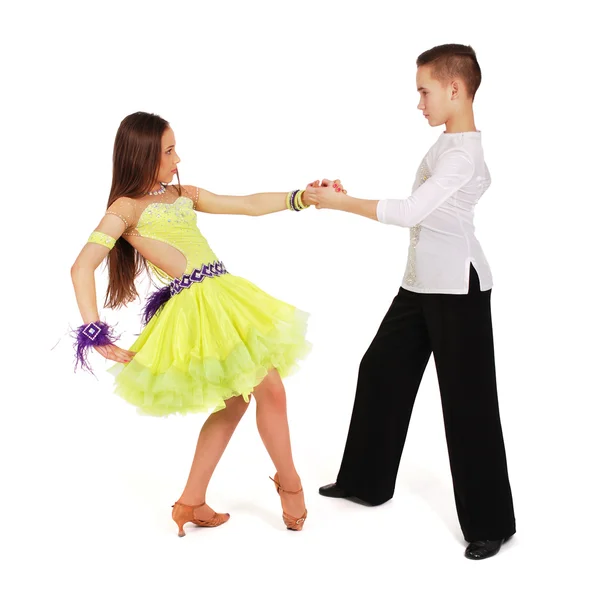 Boy and girl dancing ballroom dance — Stock Photo, Image