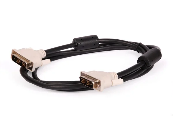 Cable DVI blanco y negro — Foto de Stock