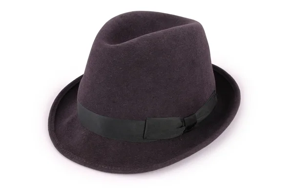 Svart klassisk fedora hat (urklippsbana) — Stockfoto