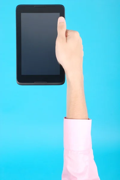 Mužské ruce drží jeden touchscreen — Stock fotografie