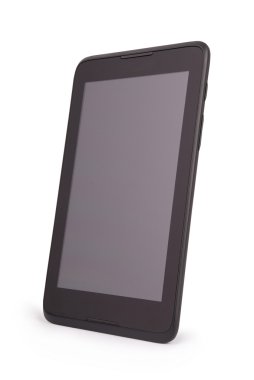 Siyah tablet Pc üzerinde beyaz arka plan (kırpma yolunu izole.)