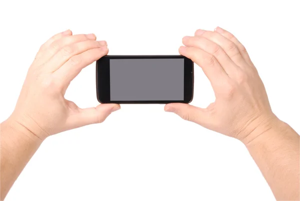 Man hand houden van de smartphone — Stockfoto
