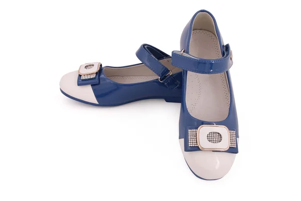 Blue girl shoes — Stock Photo, Image