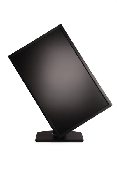 Black PC monitor (Clipping path) — Stock Photo, Image