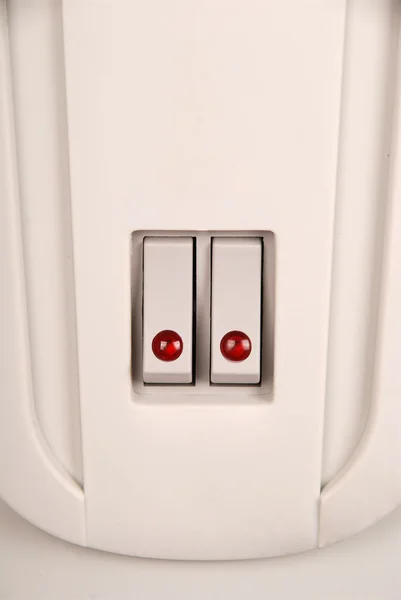 Avlång knapp strömbrytare med röd Led — Stockfoto