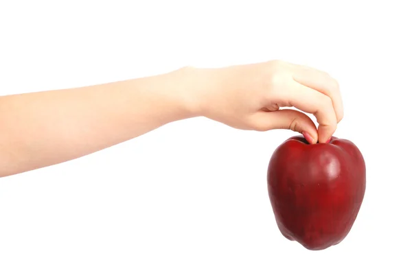 Una mela rossa — Foto Stock