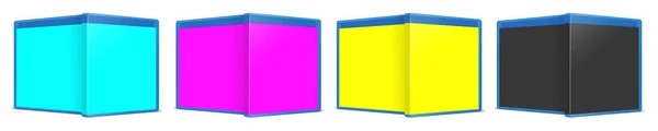 Blank Blu Ray Fallet Cmyk Illustration Rendering Isolerad Vit Bakgrund — Stockfoto