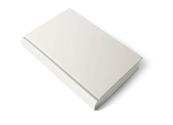 Modello Libro Bianco Vuoto Con Ombra Isolata Bianco Illustrazione Rendering — Foto Stock