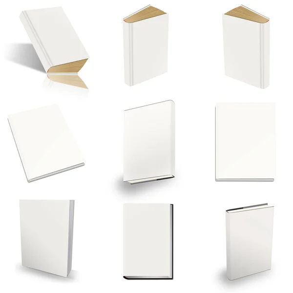 Nove Bianco Libro Mockup Bianco Con Ombra Isolata Bianco Illustrazione — Foto Stock