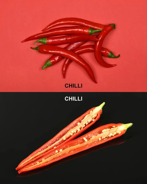 Diseño Creativo Hecho Chiles Rojos Foto Alta Resolución Profundidad Total —  Fotos de Stock