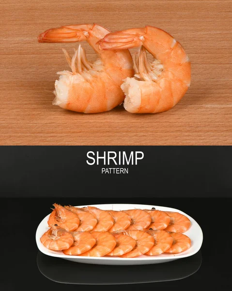 Creative Layout Made Shrimp High Resolution Photo Full Depth Field — Stock Photo, Image