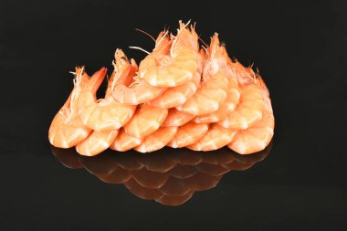 Karides akrilik siyah arka planda izole edilmiş. Yüksek çözünürlüklü. Tam alan derinliği.