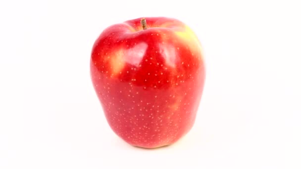 Red Apple White Background Rotation 360 Uhd Video Footage 3840X2160 — Stockvideo