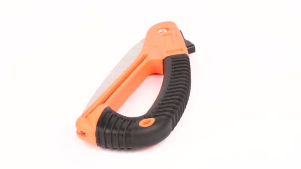 Small Fold Hand Saw Tree Pruning Folding Saw Work Tool — Stock video