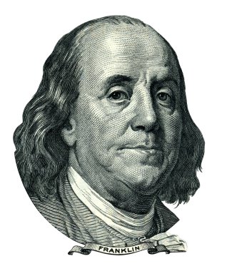 Franklin Benjamin portrait cutout (Clipping path)