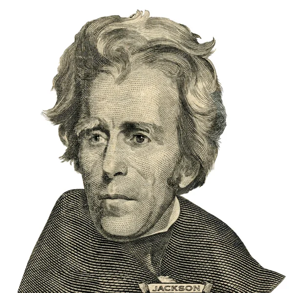 Retrato do Presidente Andrew Jackson. (Caminho de recorte ) — Fotografia de Stock