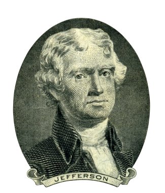 Başkanı thomas jefferson portre (kırpma yolu) 