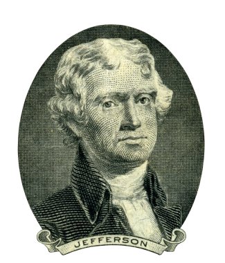 President Thomas Jefferson portrait (Clipping path)  clipart