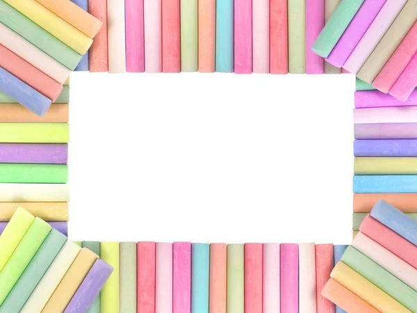 Frame of colored sidewalk chalks — Stock Photo, Image