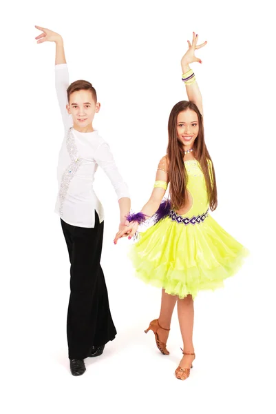 Boy and girl dancing ballroom dance — Stock Photo, Image