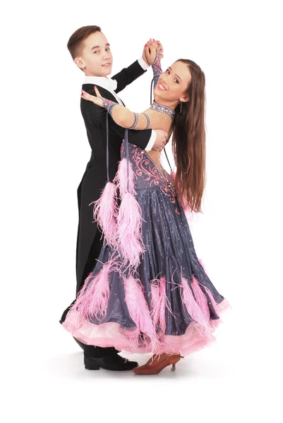 Boy and girl dancing ballroom dance — Stock Photo, Image