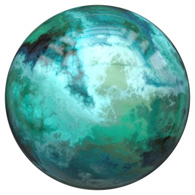 Eski ve aşınmış yıpranmış bakır küre beyaza izole edilmiş. Yüksek çözünürlük (8000x8000) dokusu.