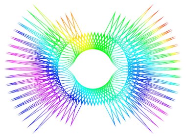 Çift vuruşlu basit gökkuşağı çizgileri. Metin dekorasyonu için monogram boş. Tebrik kartları, belgeler veya düğün davetiyeleri için mürekkep deseni.