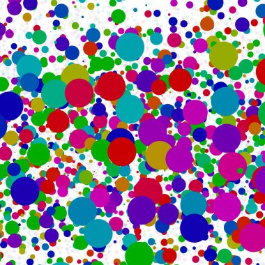 Kusursuz desenli yuvarlak konfeti. Renkli doğum günü partisi kutsanmıştır. Grunge filtresi. Parmak izi, tekstil, ambalaj, duvar kağıdı, web sitesi için şablon. Yüksek çözünürlüklü fotoğraf filtresi.