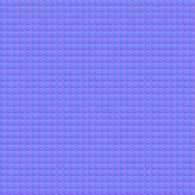 CGI yüzey dokusu ve malzeme gölgeleyicileri için yoğun dairesel çıkıntılar içeren bir kartonpiyer mor ve mavi normal harita.