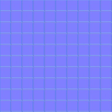 Modern 3D banyo, mutfak ya da laboratuvar yüzeyleri için temiz eğimli kare karo normal harita dokusu.