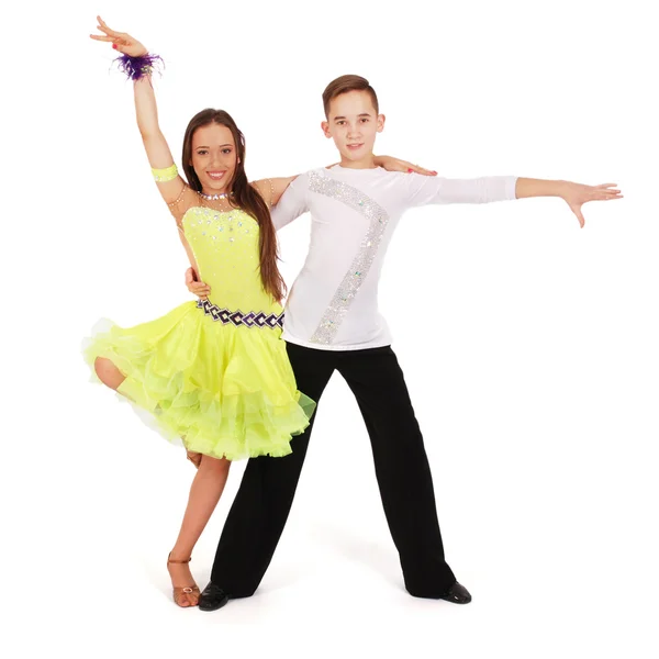 Boy and girl dancing ballroom dance — Stock Photo, Image