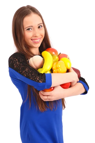 Children keeps in hands a fruit — Stock Photo, Image