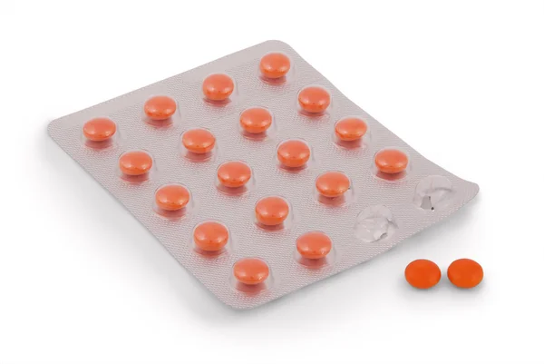 Röd platta piller — Stockfoto