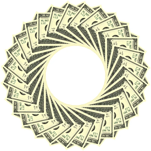 Adorno circular 100 dólares — Foto de Stock