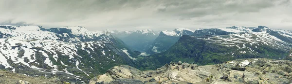 Panoramic View On Norway Mountain Landscape — Stock Photo, Image