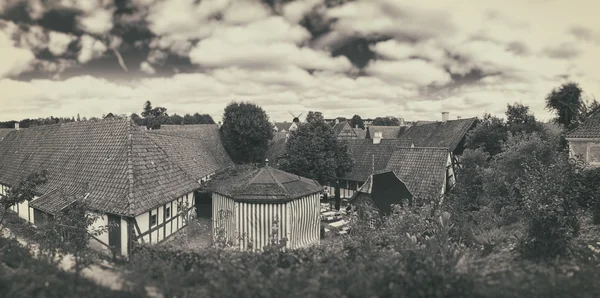 Velho Villiage, Den Gamle By, Dinamarca - Estilo Vintage — Fotografia de Stock