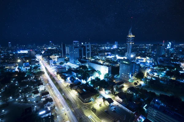 Тель-Авів вночі під зірка — стокове фото