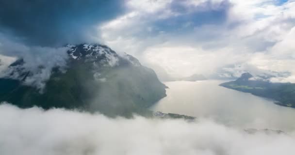 Noruega Montañas y paisaje Ver lapso de tiempo — Vídeo de stock