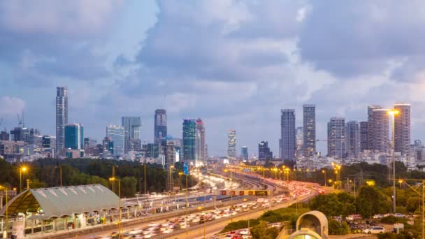 Ciudad de Tel Aviv - Día y noche — Vídeos de Stock