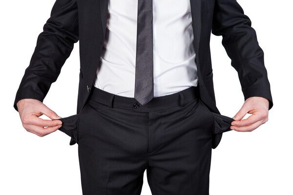 банкрот изолирован на фоне
