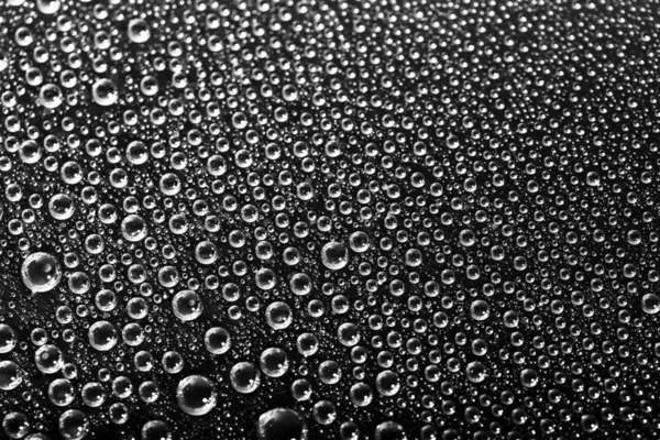 Drops of water  on  black background — Stock Photo, Image