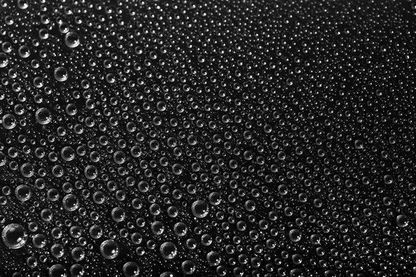 Gotas de agua macro sobre un fondo negro —  Fotos de Stock