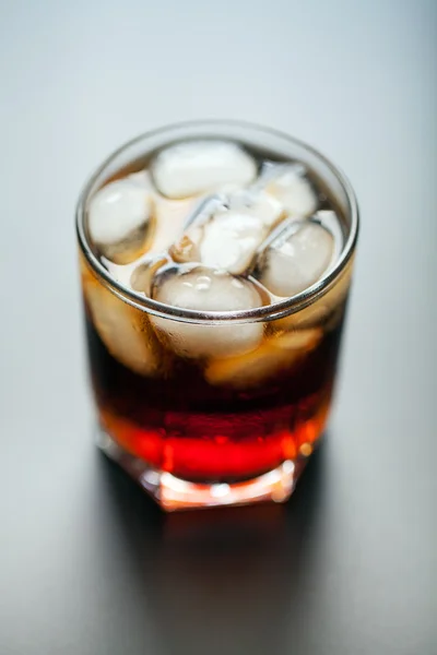 Cola glass with ice cubes — Stock Photo, Image