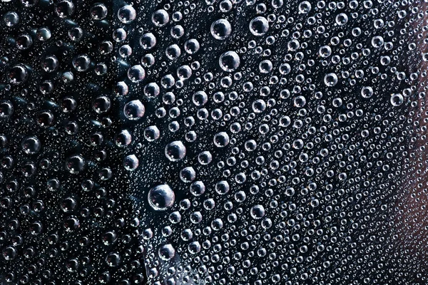 Drops of water on black background — Stock Photo, Image