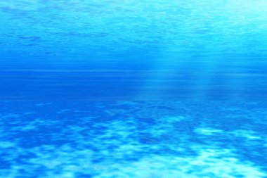 Su altında sahilde kum