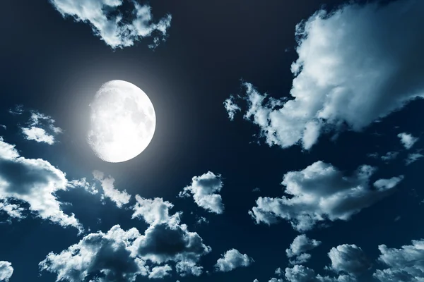 Night sky with  full moon — Stock Photo, Image