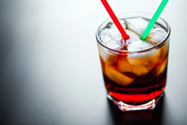 Cola glass with ice cubes — Stock Photo, Image